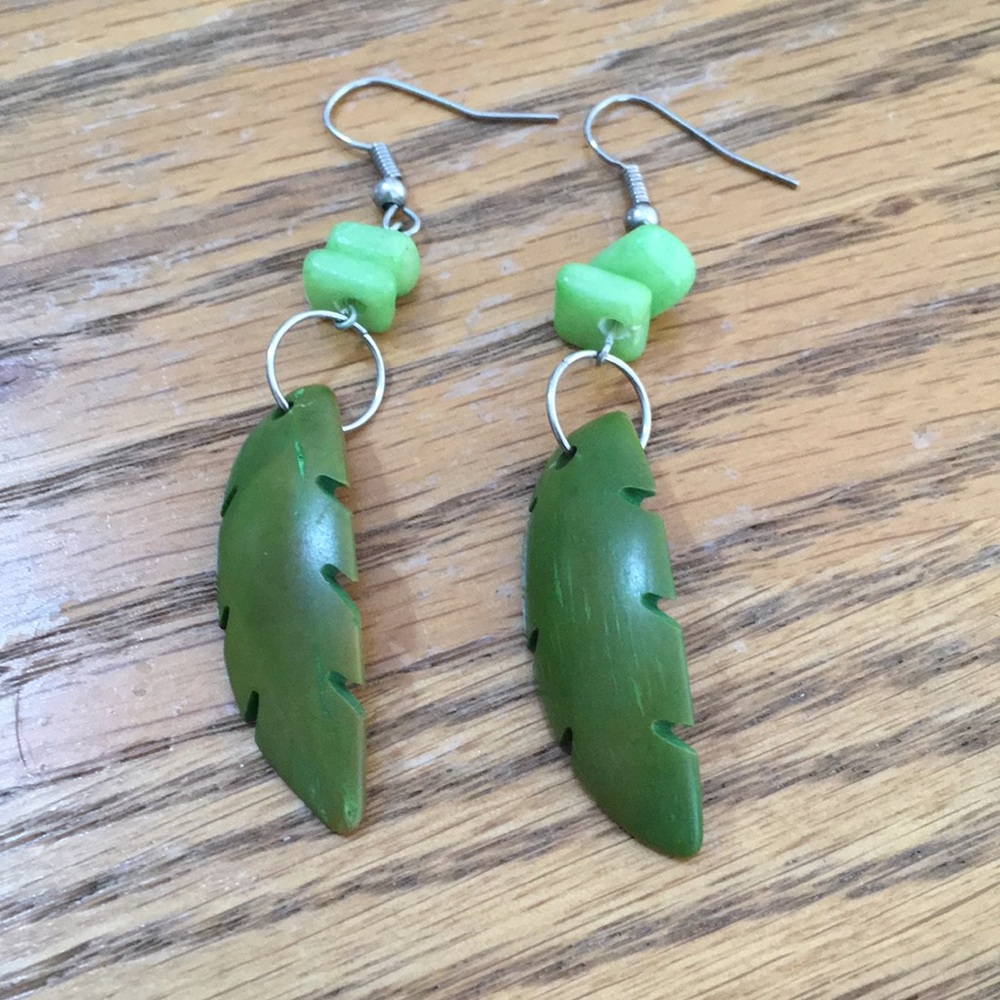 handmade leaf earrings